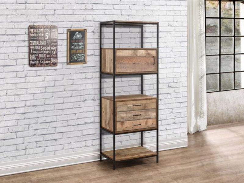 Birlea Urban Rustic Finish 3 Drawer Shelving Unit