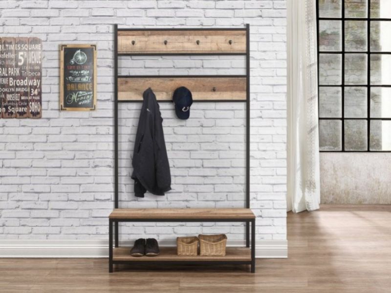 Birlea Urban Rustic Coat Rack And Bench