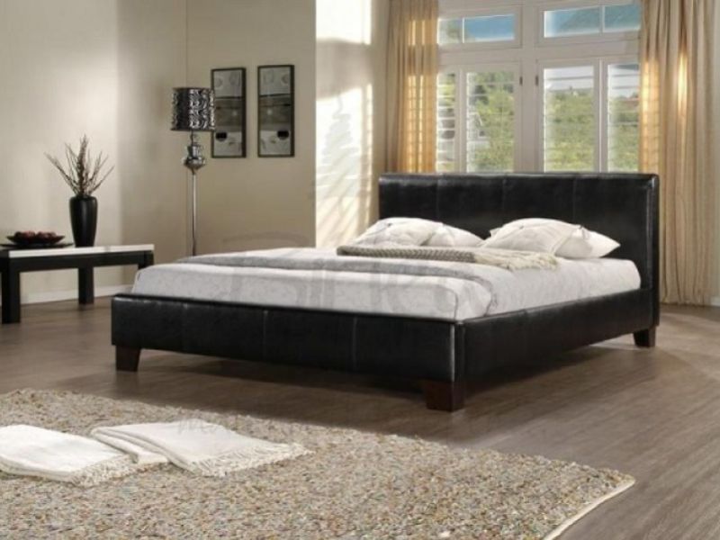 Birlea Brooklyn Black 6ft Super Kingsize Faux Leather Bed Frame