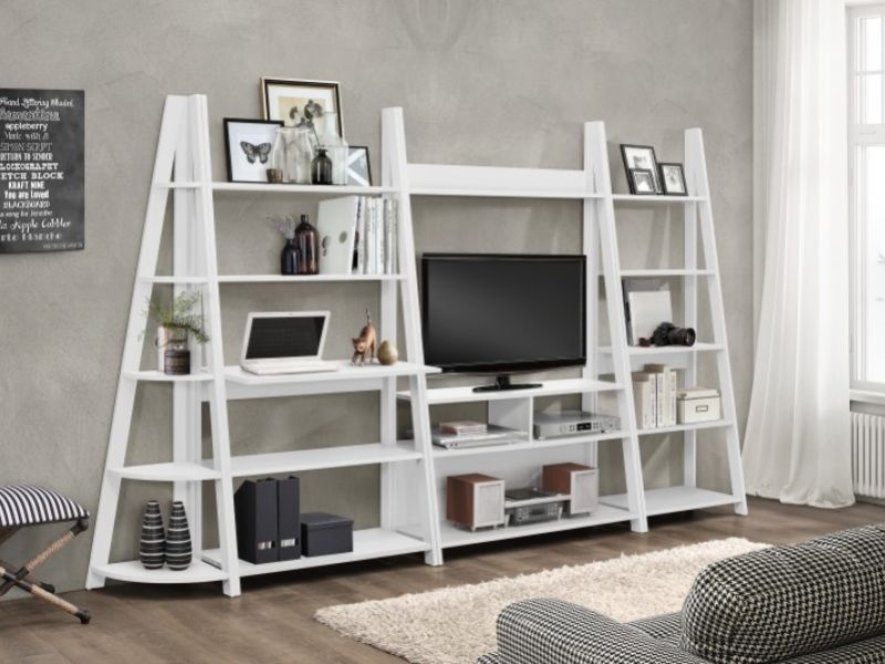 Birlea Dayton Ladder Bookcase In White