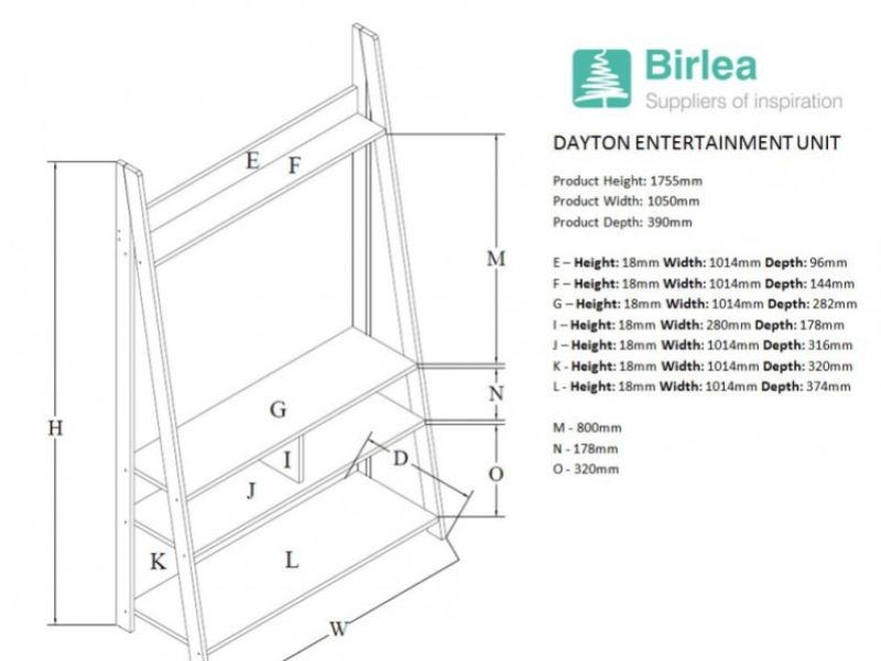 Birlea Dayton Entertainment TV Unit In White