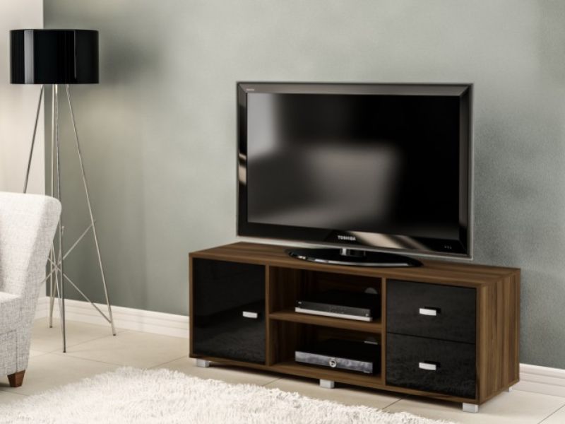 Birlea Covent TV Unit In Walnut And Black