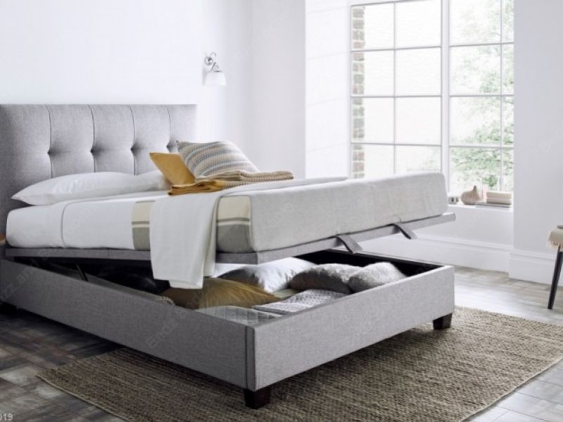 Kaydian Walkworth 4ft6 Double Dark Grey Fabric Ottoman Storage Bed