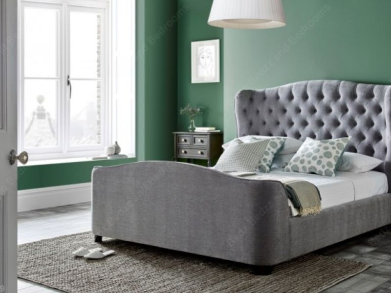 Kaydian Duchess 6ft Super Kingsize Light Grey Fabric Bed