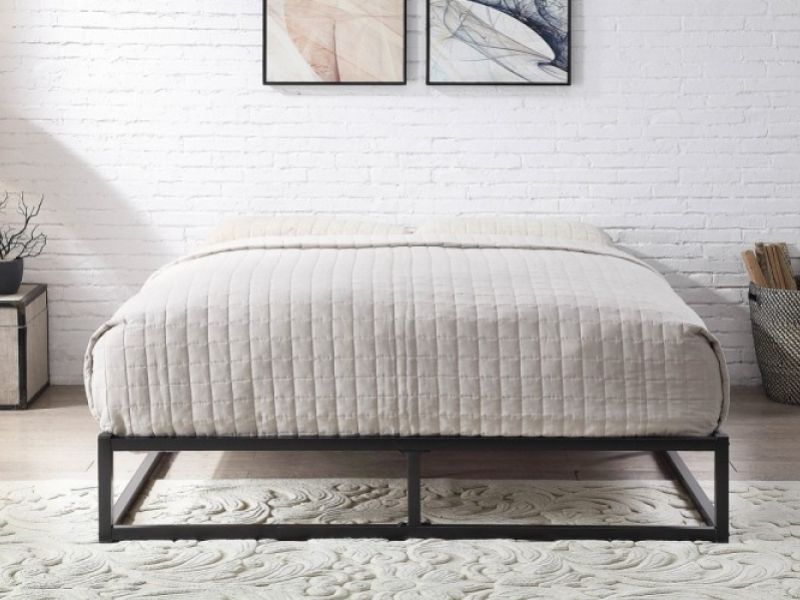 STORE CLEARANCE Sleep Design Amersham 4ft6 Double Black Metal Platform Bed Frame