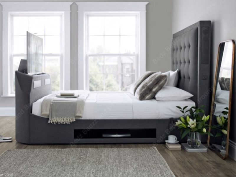 Kaydian Titan 6ft Super Kingsize Charcoal Grey Fabric Media Bed