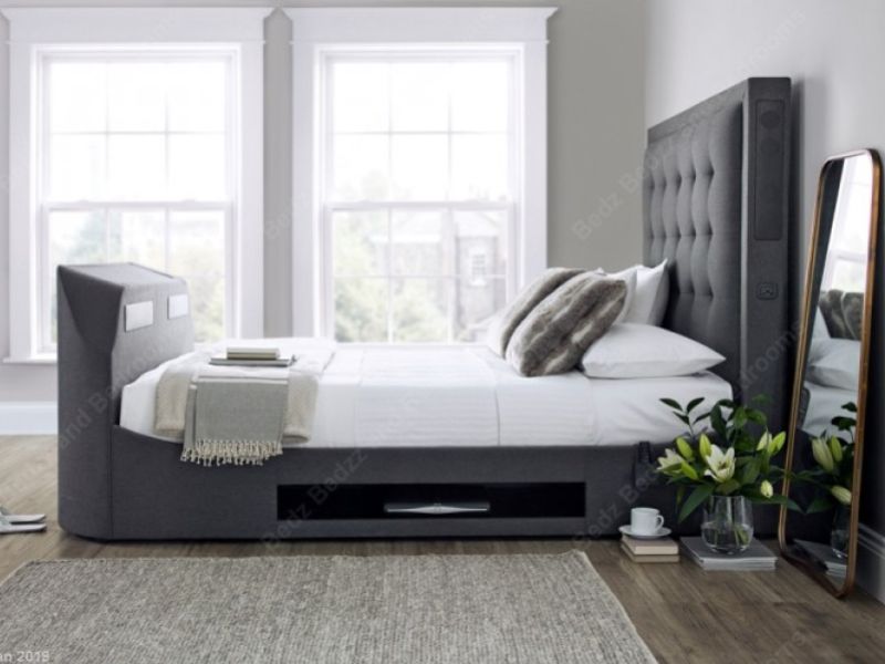 Kaydian Titan 6ft Super Kingsize Charcoal Grey Fabric Media Bed