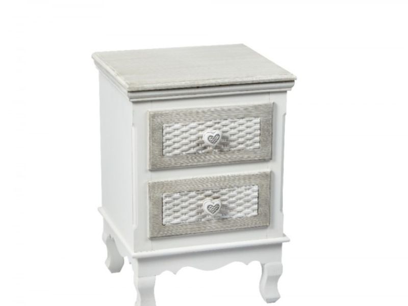 LPD Brittany 2 Drawer Bedside Shabby Chic Style