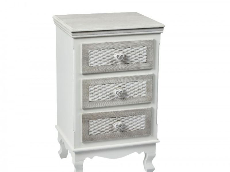 LPD Brittany 3 Drawer Bedside Shabby Chic Style