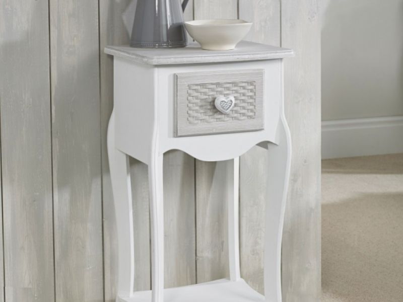 LPD Brittany 1 Drawer Side Table Or Bedside Table Shabby Chic Style