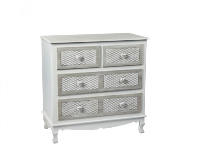 LPD Brittany 2 Plus 2 Drawer Chest Shabby Chic Style
