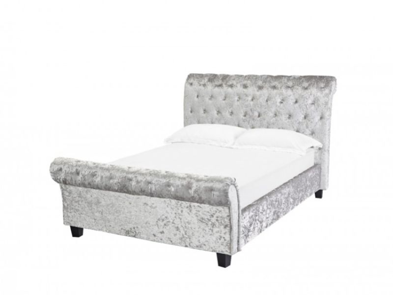 LPD Isabella 4ft6 Double Silver Velvet Fabric Bed Frame
