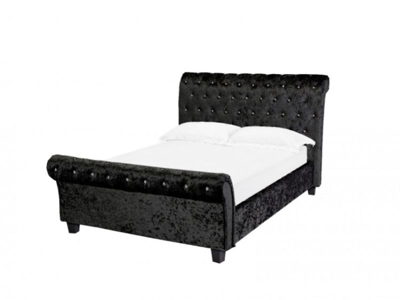 LPD Isabella 4ft6 Double Black Velvet Fabric Bed Frame