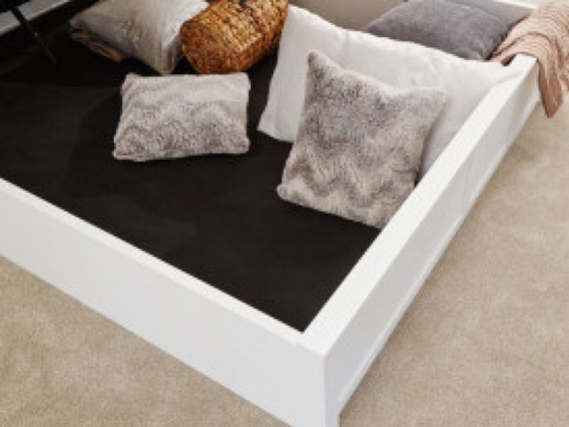 GFW Como 5ft Kingsize White Wooden Ottoman Bed