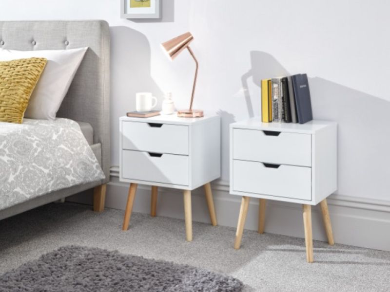 GFW Pair Of Nyborg Bedsides In White