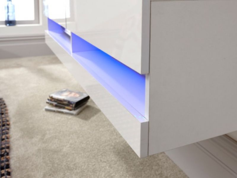 GFW Galicia White Gloss LED TV Unit 180cm