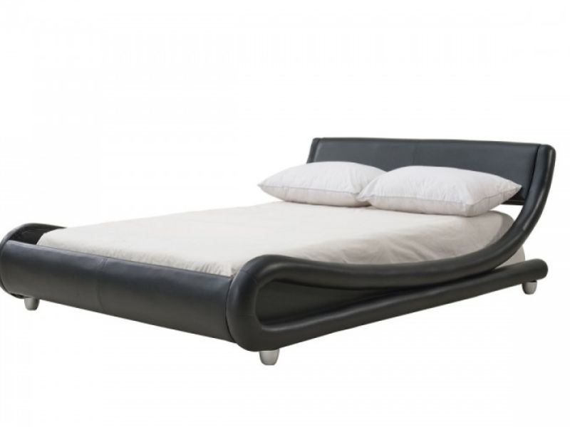 LPD Galaxy 5ft Kingsize Black Faux Leather Bed Frame