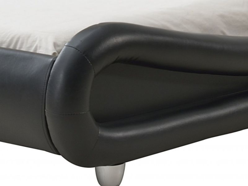 LPD Galaxy 5ft Kingsize Black Faux Leather Bed Frame