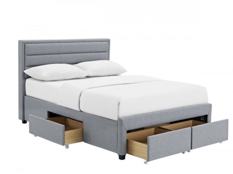 LPD Greenwich 4ft6 Double Grey Fabric Storage Bed Frame