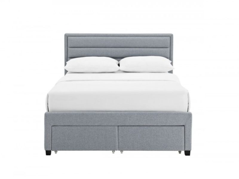 LPD Greenwich 4ft6 Double Grey Fabric Storage Bed Frame