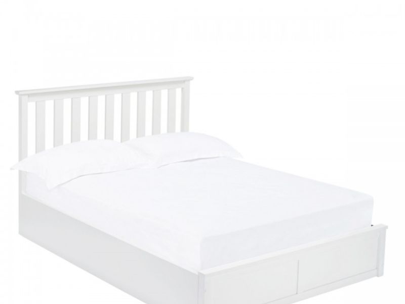 LPD Oxford 4ft6 Double White Wooden Ottoman Bed Frame