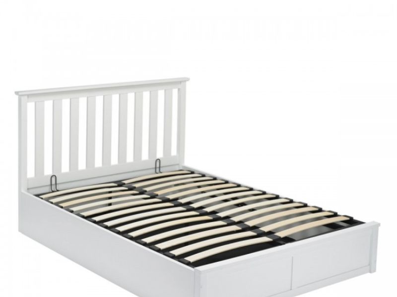 LPD Oxford 4ft6 Double White Wooden Ottoman Bed Frame