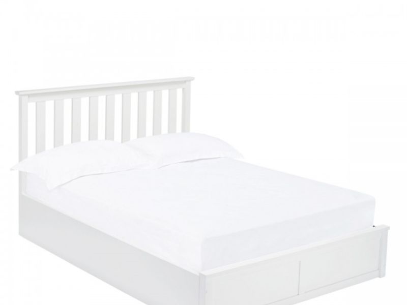 LPD Oxford 5ft Kingsize White Wooden Ottoman Bed Frame