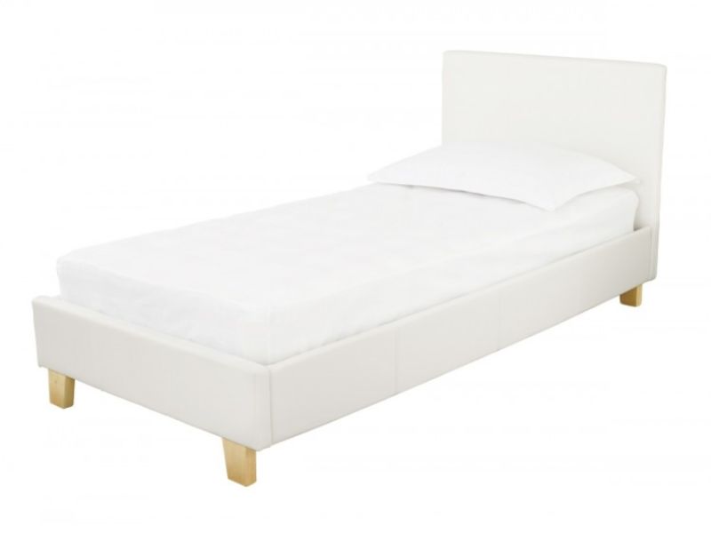 LPD Prado 3ft Single White Faux Leather Bed Frame