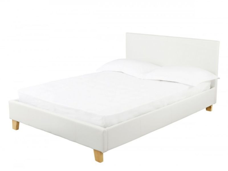 LPD Prado 4ft6 Double White Faux Leather Bed Frame