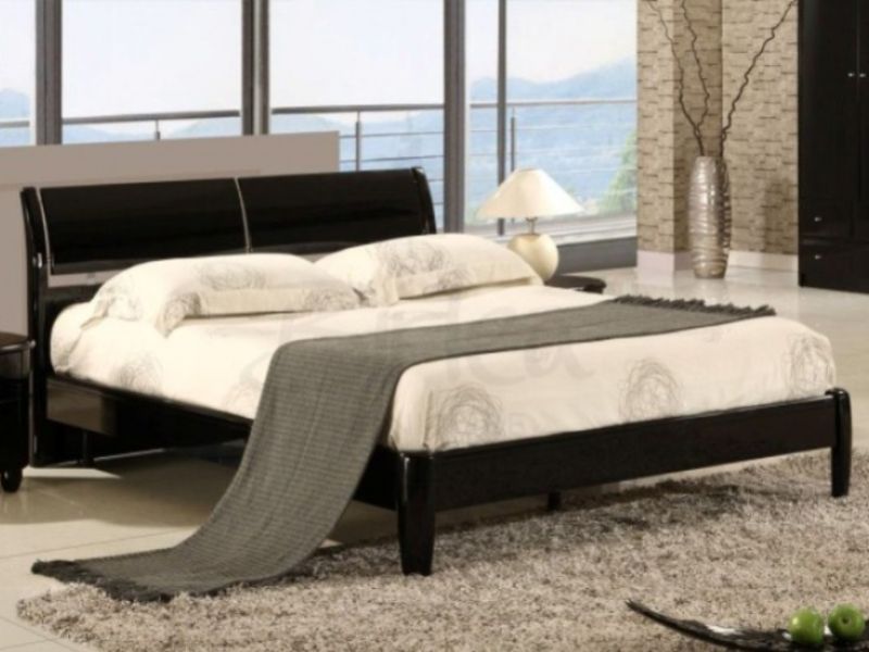 Birlea Aztec Black 4ft6 Double High Gloss Bed Frame
