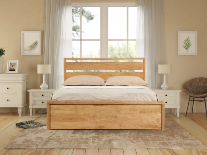 Emporia Modena 5ft Kingsize Solid Oak Ottoman Bed Frame