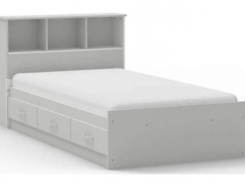 Flair Furnishings Matrix 3ft Single Grey Wooden Bed Frame With Drawers