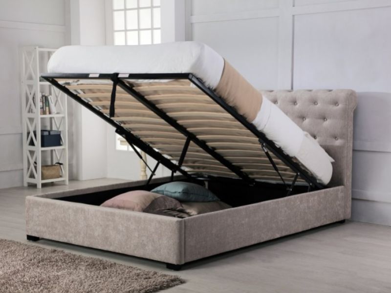 Emporia Balmoral 4ft6 Double Stone Fabric Ottoman Bed