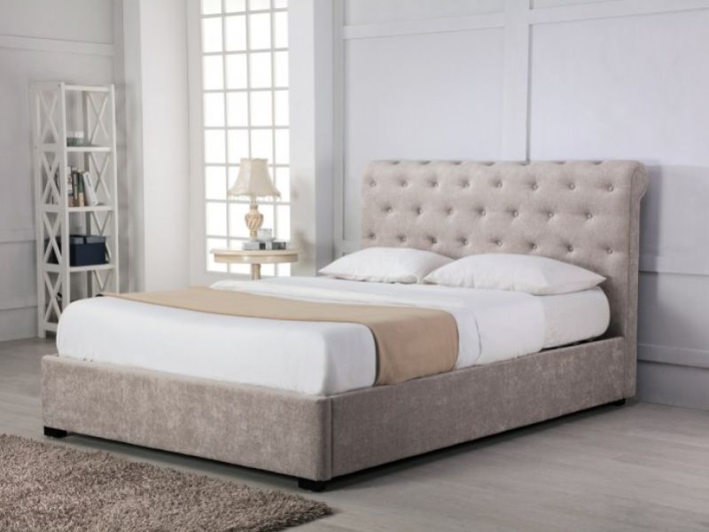 Emporia Balmoral 6ft Super Kingsize Stone Fabric Ottoman Bed