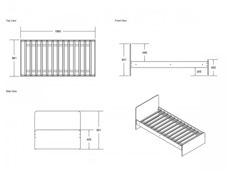 Flair Furnishings Wizard 3ft Single White Bed Frame