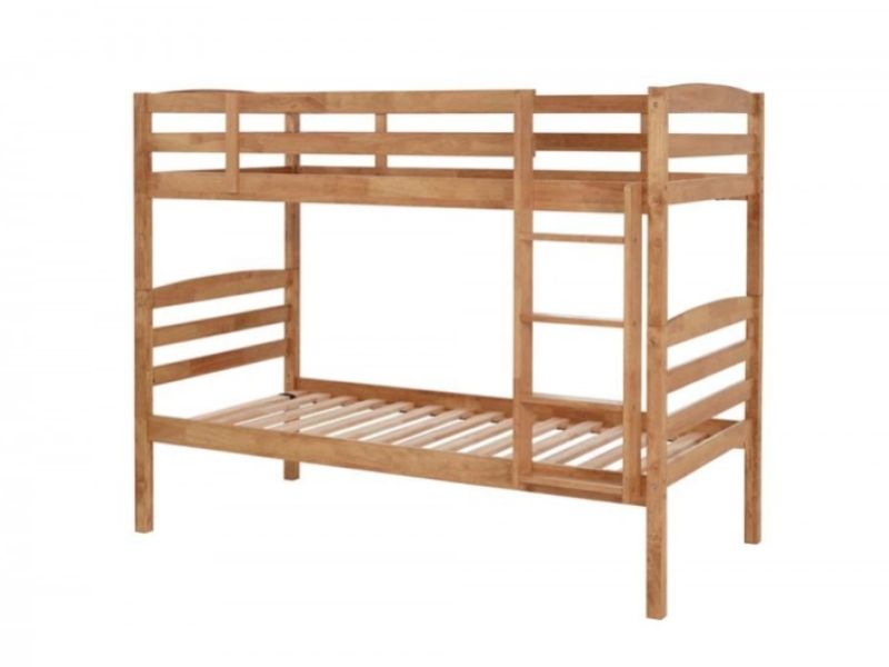 Serene Brooke 3ft Single Oak Finish Wooden Bunk Bed