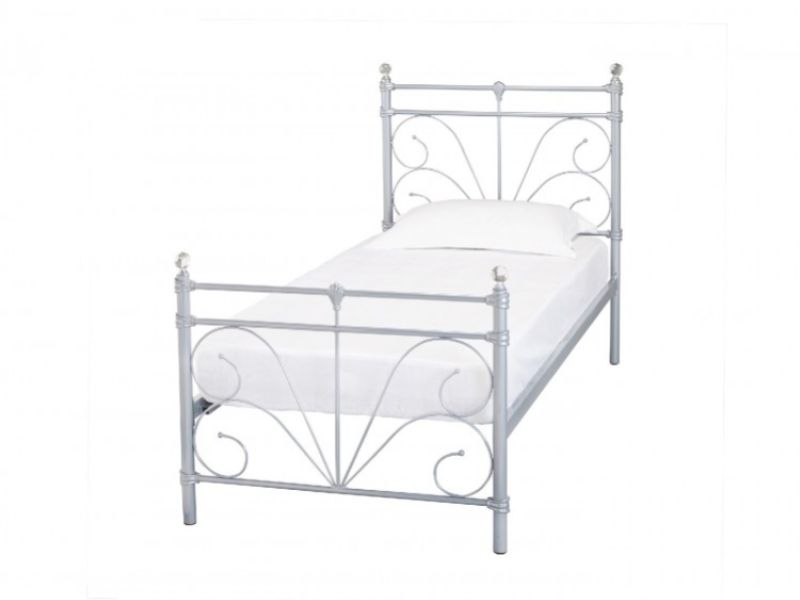 LPD Sienna 3ft Single Silver Metal Bed Frame