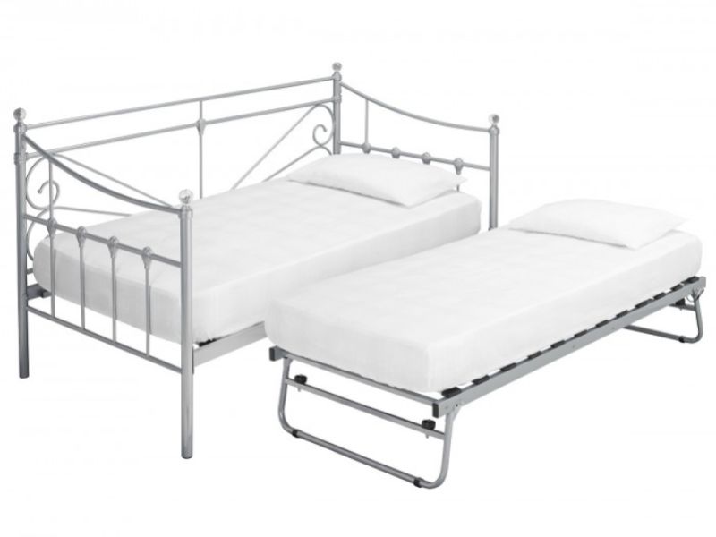 LPD Sienna 3ft Single Silver Metal Day Bed Frame