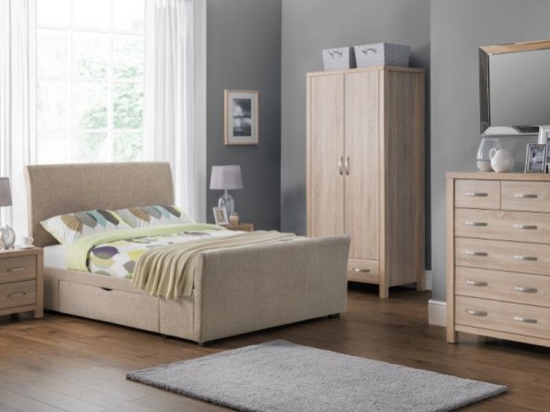 Julian Bowen Capri 4ft6 Double Mink Fabric Storage Bed