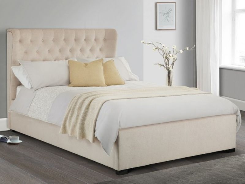 Julian Bowen Geneva 5ft Kingsize Pearl Fabric Bed Frame