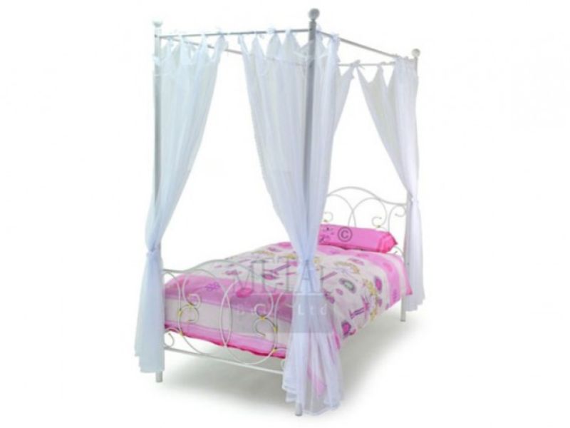 Metal Beds Ballet 3ft Single White Four Poster Metal Bed Frame