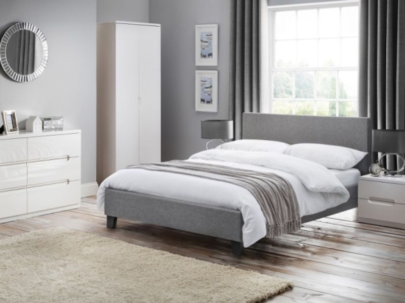 Julian Bowen Rialto 4ft6 Double Grey Fabric Bed Frame