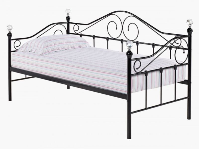 LPD Florence 3ft Single Black Metal Day Bed Frame