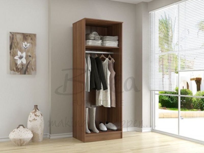 Birlea Lynx Walnut with Cream Gloss 2 Door Wardrobe