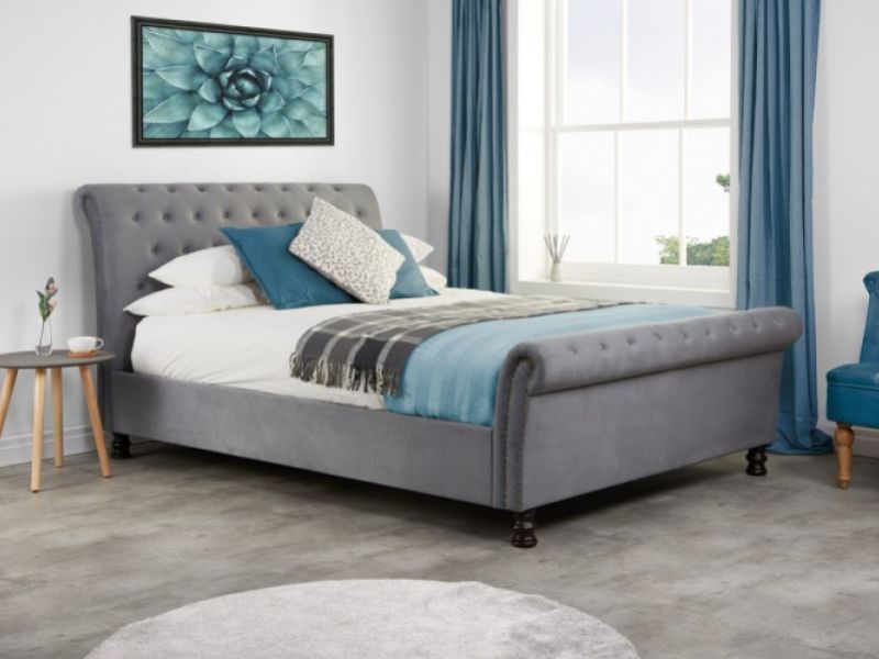 Birlea Opulence 5ft Kingsize Grey Velvet Fabric Bed Frame