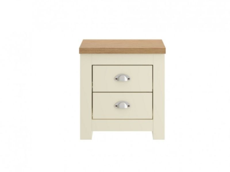 Birlea Winchester 2 Drawer Bedside In Cream And Oak