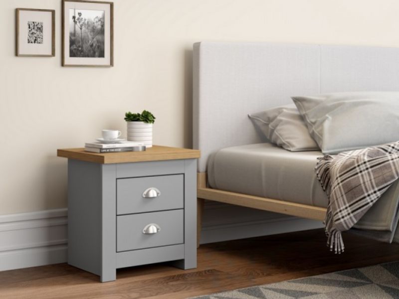 Birlea Winchester 2 Drawer Bedside In Grey And Oak