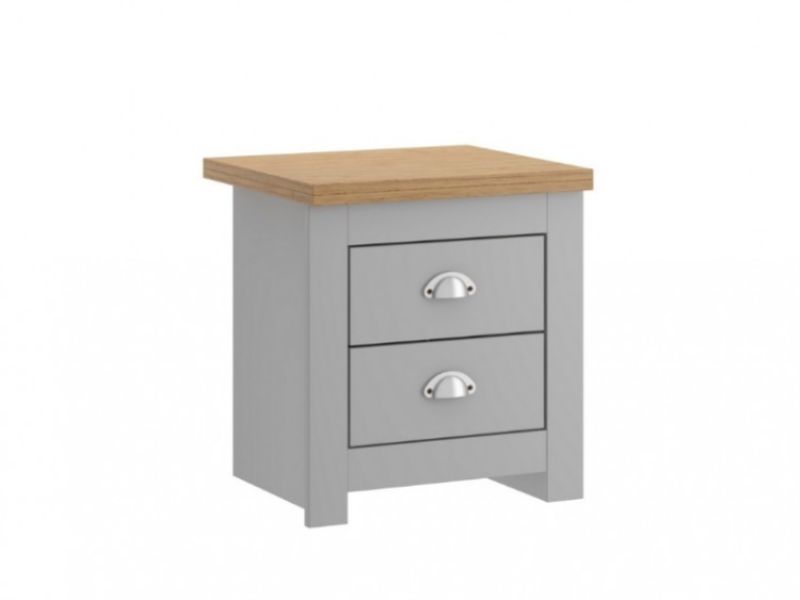 Birlea Winchester 2 Drawer Bedside In Grey And Oak