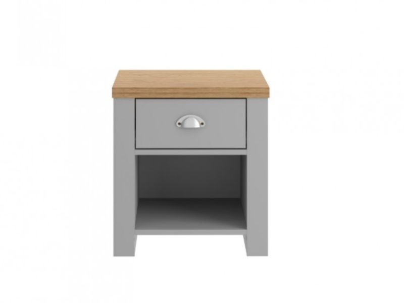 Birlea Winchester 1 Drawer Lamp Table In Grey And Oak