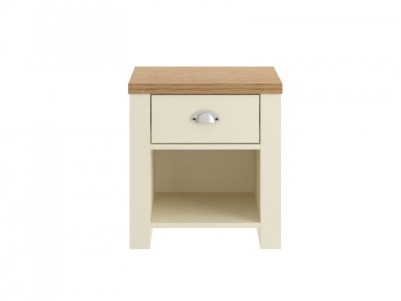 Birlea Winchester 1 Drawer Lamp Table In Cream And Oak